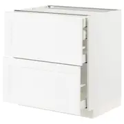 METOD / MAXIMERA base cb 2 frnts/2 low/1 md/1 hi drw, white Enköping/white wood effect, 80x60x80 cm