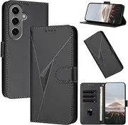 Wallet Case for Samsung Galaxy S25/S24 Plus, Card Holder Slots Cases Suitable for Samsung S24 Plus Walletcase Fashion PU Leather Kickstand Magnetic Folio Phone Wallet Cases for Women and Men,Black