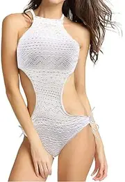 [WANFJ] Women's Erotic Sleepwear & Robe Sets Sexy Hollow Out Strappy Bandage Swimsuit Beach Bathing Swimwear