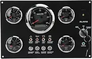 Boat Dash Instrument Panel Digital Gauge Cluster Panel Display RPM Fuel Level Oil Pressure Water Temp Voltage 7 Color Backlight for RV Boat Yacht Marine