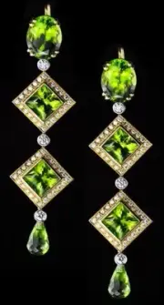 Fancy Unique Vintage Simulated Peridot Women's Dangle Earring Silver 925