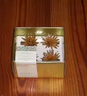 CYNTHIA ROWLEY GOLD BEADED NAPKIN RINGS SET of 4 NIB