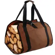 Firewood Carrier Log Bag Waxed Canvas Log Tote Bag for Indoor Fireplace Log H...