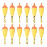 15pcs Fishing Float Bobbers Hard ABS Oval Stick Spring Slip Bobber Orange