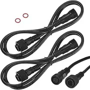 uxcell 2-Pack Waterproof Extension Cable, 5 Pin 3.28 Ft/1m Extension Cord Wire with 22AWG IP67 Male and Female Connectors for Outdoor Spotlights/LED Deck Lights [Black]