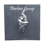 NWT Darlene Group Halloween Cat Wizard's Hat Brooch Pin Silver Tone Vintage
