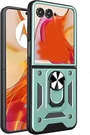 Compatible with Motorola Razr 40 Ultra 5G Phone Case,Compatible with Moto Razr 2023 / Razr 4 Magnetic Bracket [PC+TPU] 2 in 1 Kickstand Green