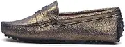 [ZIRIA] Shoes Women Leather Spring Flat Shoes Casual Loafers Slip On Women's Flats Shoes Lady Driving Shoes Dark Blue