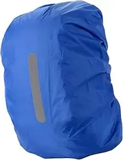 QSTDGVPW 30-40L Backpack Cover with Visibility Strip for Hiking and Cycling, Blue