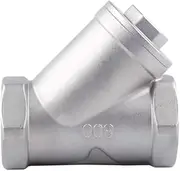 BSP 1/4" 3/8" 1/2" 3/4" 1" 1-1/4" 1-1/2" 2" Female Inline Y Mesh Strainer Threads Filter SS304 Stainless Steel Filter Valve(Size:DN15)