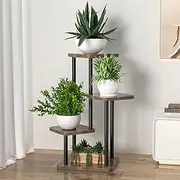 Plant Stand Indoor Plant Shelf Multiple Flower Pot Holder Shelves Rack, Planter Shelf Display Rack Storage Organizer for Garden Corner Balcony Living Room (4 Tier-Black)
