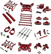 Zxpjkyu RC Car Modification Upgrade Kit, Heavy Duty RC Car Part, Professional DIY Accessory for 1/10 10208, Red
