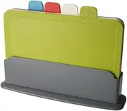 AIMALL Coloured Chopping Board Set, BPA-Free Cutting Boards with Index Tabs, Stand Holder, Juice Grooves, and Non-Porous Surface
