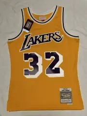 Mens Mitchell & Ness NBA Swingman Home Jersey LA Lakers 1984 Magic Johnson