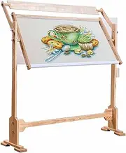 Cross Stitch Stand, Large Size Embroidery Tapestry Stand Adjustable Wood Frame Lap Table Craft Sewing Tool Floor Stand for Cross Stitch Needlework, DIY at Home