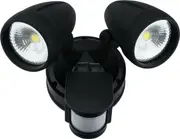Black Sensor LED Twin Floodlight Spotlight Outdoor Security For Garage IP44