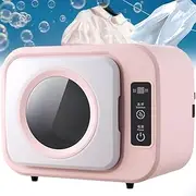 Mini Vented Tumble Dryer, 1KG Clothes Dryer Machine with Removable Stainless Steel Liner and 3 Heat Settings, Overheat Protection, 300W Electric Tumble Laundry Dryer for Apartment, Home, Dorm Pink