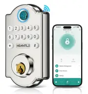 Smart Door Lock WiFi Deadbolt: HEANTLE Keyless Entry Front Door Lock Fingerpr...