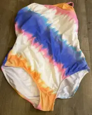 Swimsuit Decree Women Plus 1X Medium Coverage Tie Dye One Piece NEW W Tags