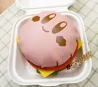 Kirby Cafe Exclusive Face Burger Pouch Coin Purse KeyChain Pink Kawaii Japan