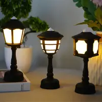 在飛比找蝦皮購物優惠-【CLRD】復古微縮小LED檯燈迷你路燈供電檯燈LED小夜燈
