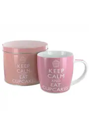 Keep Calm Mug In Tin Cupcakes--KEE-MUGC769U-C