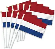 10 PCS Netherlands Handheld Small Flag, Dutch Hand held Mini Decor Decoration Banner