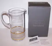EXQUISITE MICHAEL WAINWRIGHT GLASS LLE DE RE GOLD 9" PITCHER NEW IN BOX