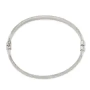 Avariah Solid Sterling Silver Diamond Cut 7.5mm Bangle and 5mm Hoop Earring Set