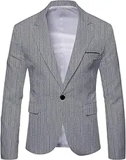 [SWJGLITTR] Men's Casual Blazer Floral Coat Regular Tuxedo Floral Suit Jacket Slim Fit Lightweight Blazer Coats, Light Gray, 3X-Large