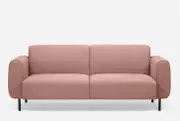 Stella 3 Seater Sofa Sturdy MDF Frame Plush Cushions Wooden Legs Pink