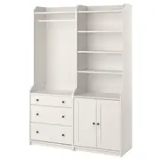 HAUGA storage combination, white, 139x46x199 cm