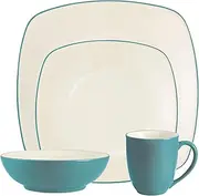 (1, Turquoise) - Noritake Colorwave Turquoise 4-Piece Place Setting, Square Shape