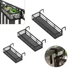 Hanging Railing Planter Shelf Basket Plant Stand, Iron Patio Railing Planter