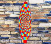 16" Orange Optical Illusion Helix 3D Wind Spinner Yard Decor Kinetic hws011