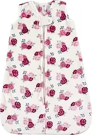 Hudson Baby Unisex Baby Long-Sleeve Plush Sleeping Bag, Sack, Blanket, Floral, 0-6 Months