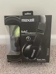 Maxell Headphones Music Movies Black with Built In Microphone Model S2-HP BLK