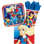 Super Hero Girls 8 Guest Small Birthday Tableware Party Pack!