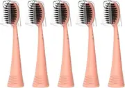 Replacement Brush Heads for Burst Original & Pro Sonic Electic Toothbrushes | 5 Count with Travel Covers | Rose Gold for Adults