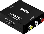 HDMI to RCA Converter, SZJUNXIAO 1080P HDMI to AV Composite Video Audio Converter Adapter Supports PAL/NTSC with USB Power Cable for PC Laptop HDTV (Black)