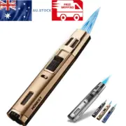 Refillable Butane Torch Lighter Adjustable Cigar Lighter 2 Jet Flame Lighter