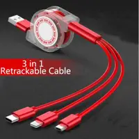 在飛比找ETMall東森購物網優惠-3 in 1 Retractable USB Charge 