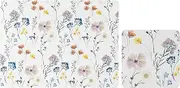 Sets of 4 (8 pc) Pressed Flowers Placemat & Coaster Set, Floral Cork Backed Placemats & Coasters, & Kitchen Protector Mats for Decoration, Heat-Resistant Coating.