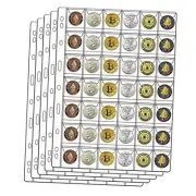 42-Pocket Coin Pages for Collectors, 9-Hole Coin 42 Pocket - 5 Sheets
