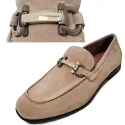 SALVATORE FERRAGAMO SHOES SHEPARD MARBLE GANCINI BIT LOAFERS SUEDE $795 9.5 EEE