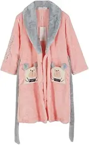 [YJYGR] New Children's Bathrobes Winter Boys Nightgown Super Soft Girls Lengthened Thick Flannel Pajamas Kids Bathrobe (164)