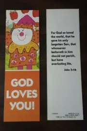 "GOD LOVES YOU!" BOOKMARK WITH SCRIPTURE - C.R. Gibson 1985 - Lot of 5