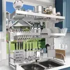 Over The Sink Dish Drying Rack,3 Tier Adjustable Length (25.5'' to 37.4'') Fu...