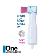 Dental Disposable Prophy Angles Soft Pink Short Cups 90° - Latex Free 100's