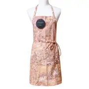 Cynthia Rowley Marbled Kitchen Apron Cotton Pink Orange Gold